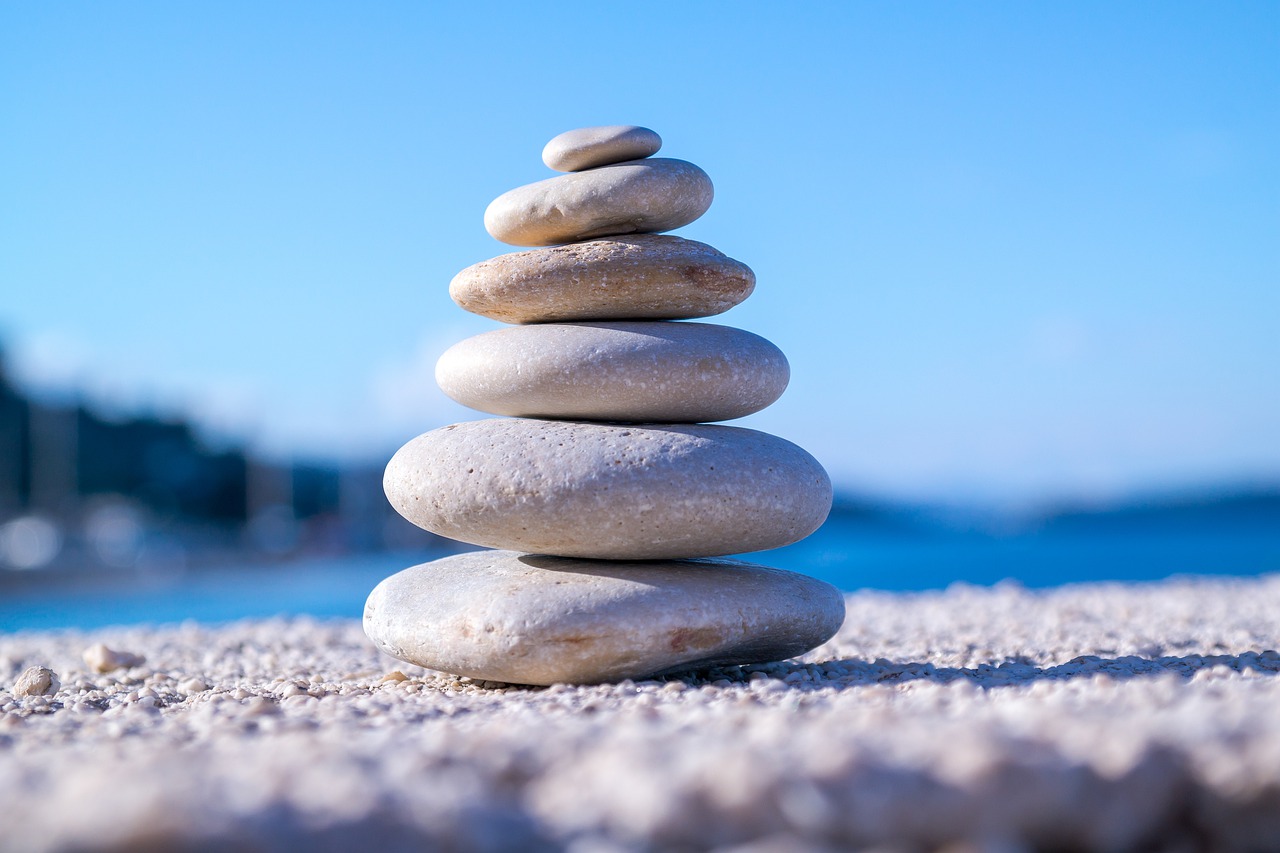 cairn-of-rocks-on-beach