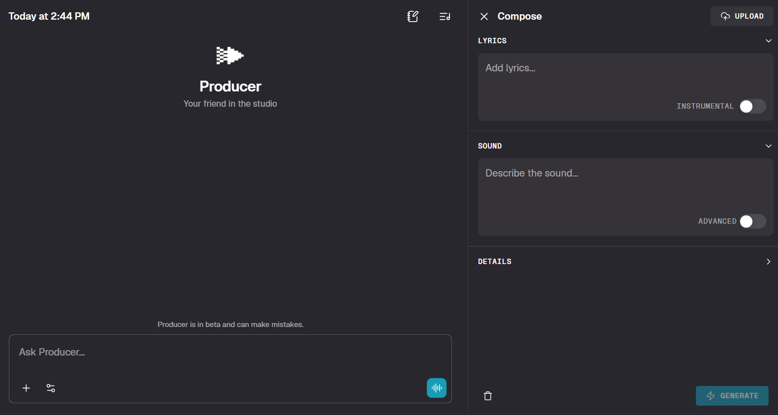 Click Compose upper right corner