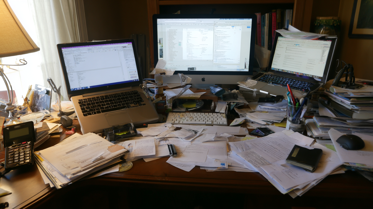 cluttered desk
